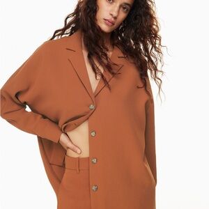 Aritzia Wilfred Freeform Rust-Red Single-Breasted Blazer